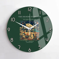 Thumbnail for VINTAGE G4090 - The Desert Stopover - Designed Wall Clocks design on darkgreen no-frame