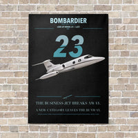 Thumbnail for Bombardier Learjet 23 vertical canvas print - no frame - black background
