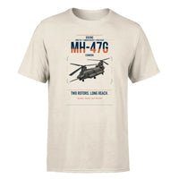 Thumbnail for Boeing MH-47G Chinook design on beige t-shirt, single-side print