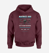 Thumbnail for DJI Matrice 400 design on dark red hoodie single side