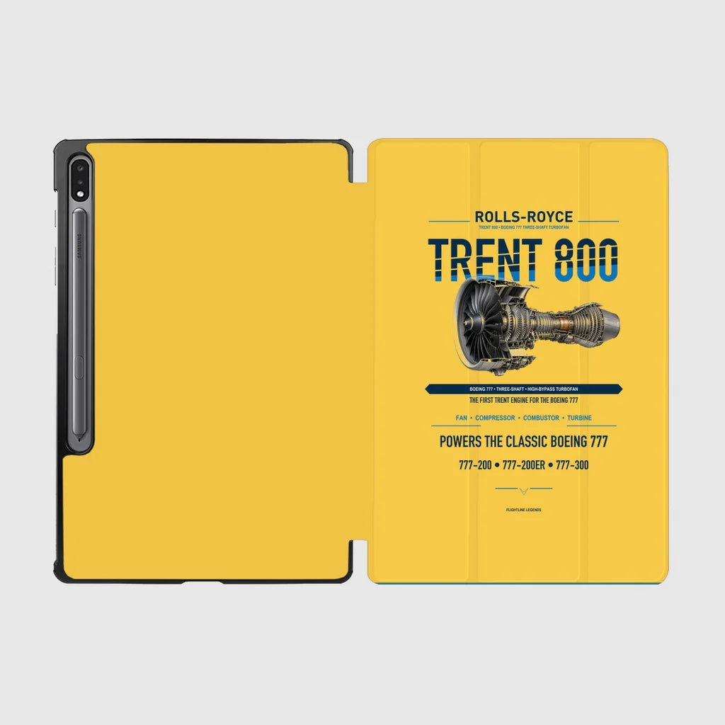 TRENT 800 design on yellow samsung tablet tablet case
