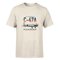 Thumbnail for C-47A Skytrain design on beige double-side t-shirt, single-side print