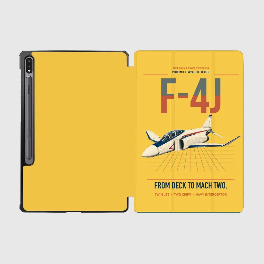 F-4J Phantom II design on yellow samsung tablet tablet case