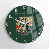Thumbnail for VINTAGE G4087 - The Champagne Service - Designed Wall Clocks design on darkgreen no-frame