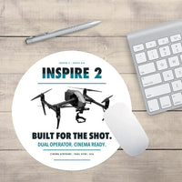 Thumbnail for DJI Inspire 2 design on white round mouse pad