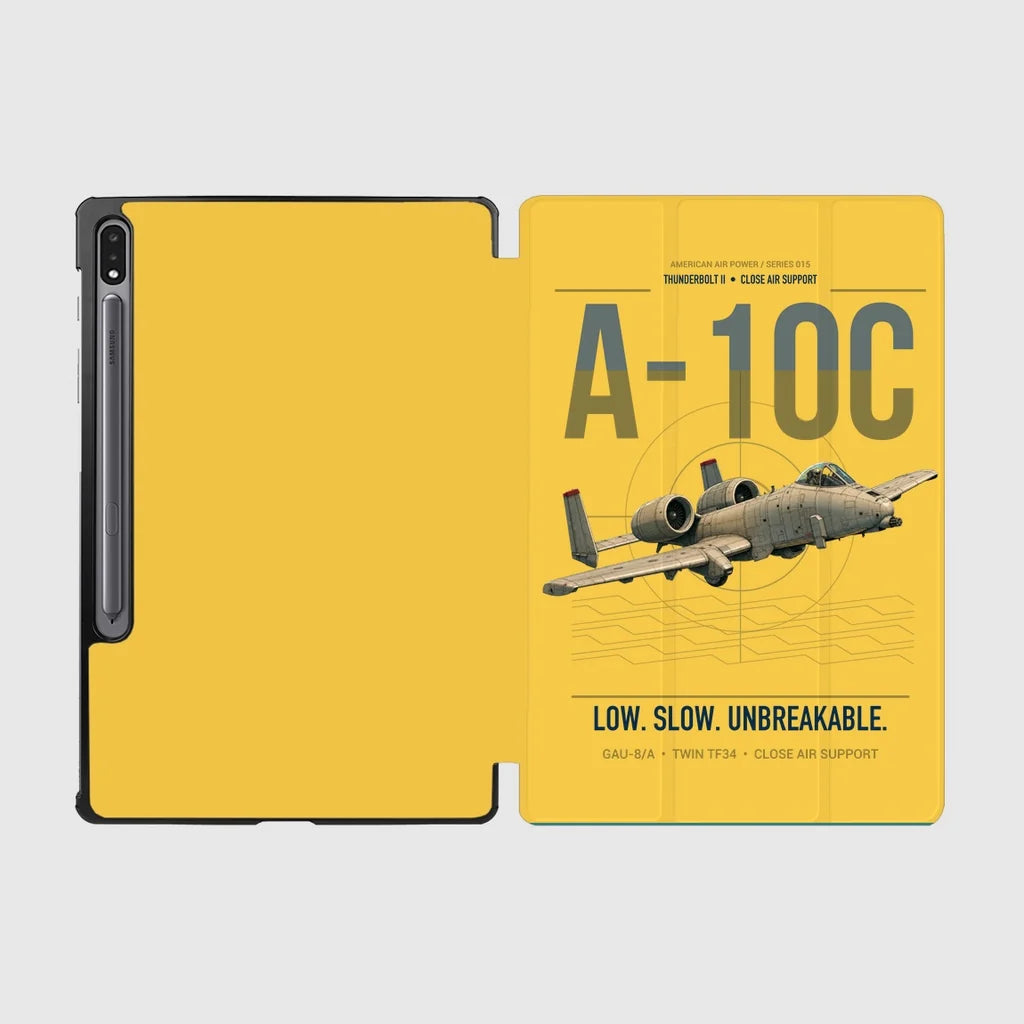A-10C Thunderbolt II design on yellow samsung tablet tablet case
