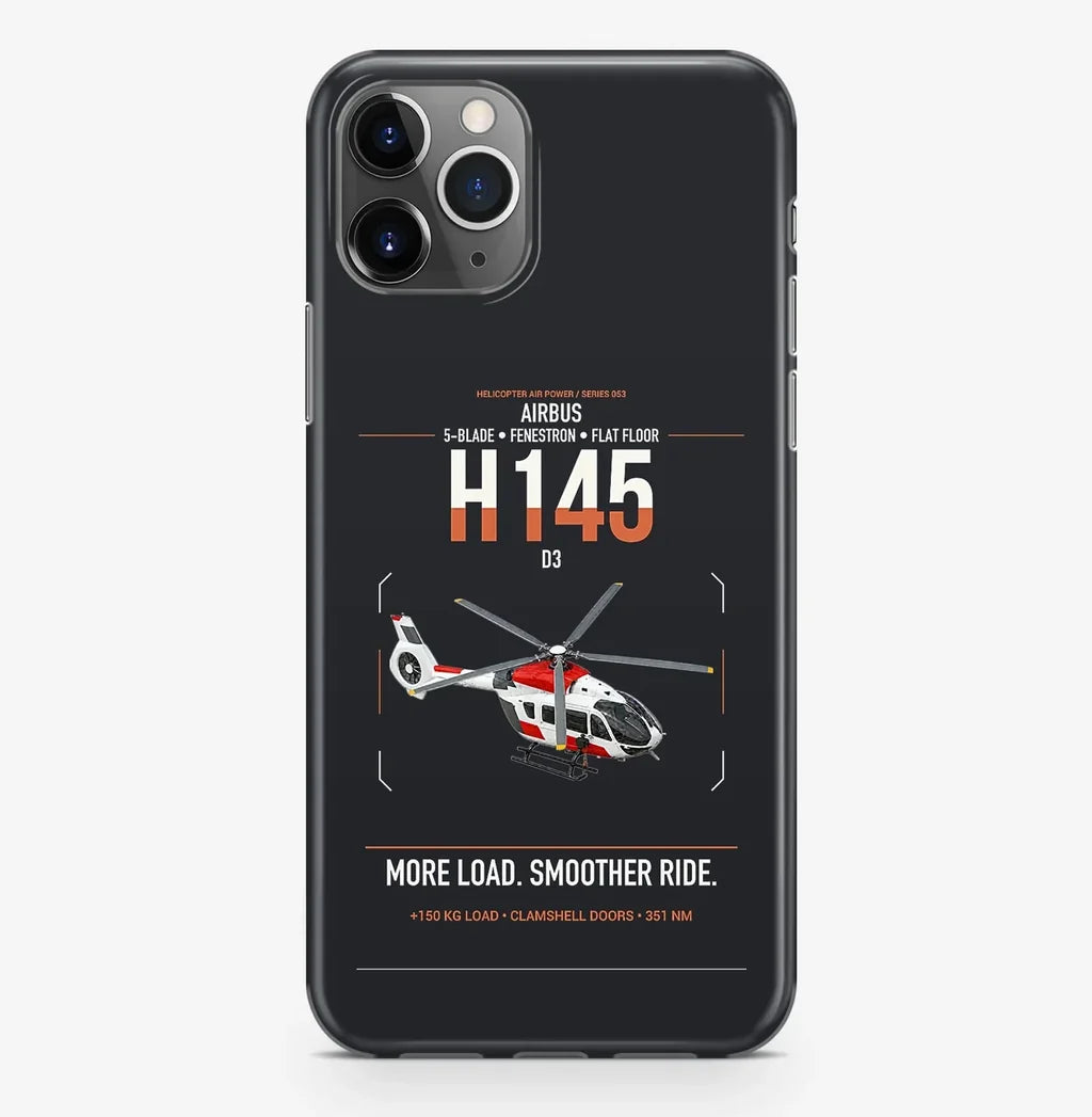 Airbus H145 D3 design on black magsafe iphone case, for iPhone Pro Max