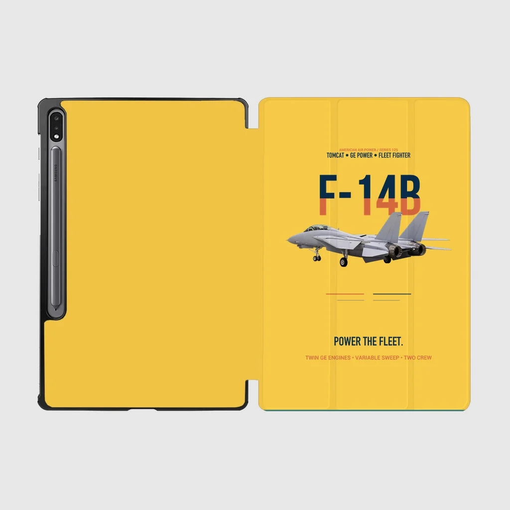 F-14B Tomcat Power The Fleet design on yellow samsung tablet tablet case