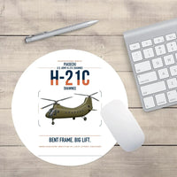 Thumbnail for Piasecki H-21C Shawnee design on white round mouse pad