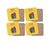 Thumbnail for Exeter International Airport (EXT) design on yellow 4 pieces set coaster