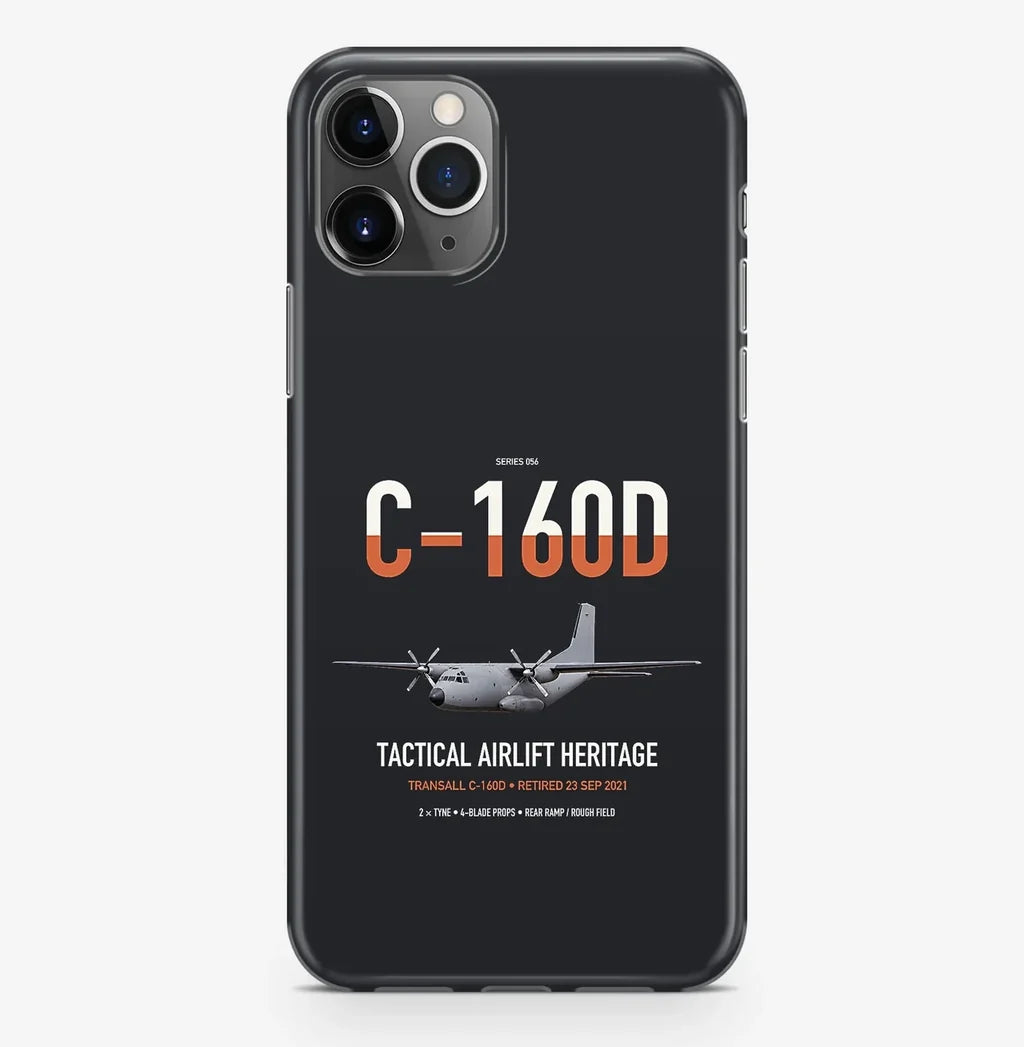 Transall C-160D design on black magsafe iphone case, for iPhone Pro Max