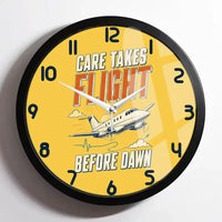 Thumbnail for Care Takes Flight Before Dawn design on yellow framed wall clock