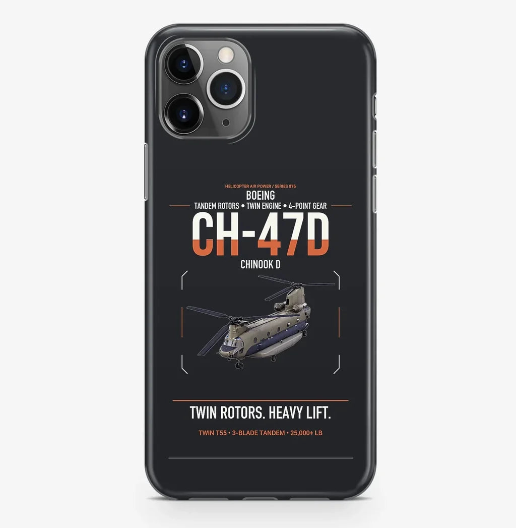 Boeing CH-47D design on black magsafe iphone case, for iPhone Pro Max