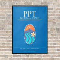 Thumbnail for Tahiti Faa'a Airport PPT - Canvas Framed - Turquoise