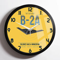 Thumbnail for B-2A Spirit design on yellow framed wall clock