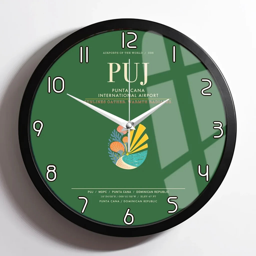 Punta Cana International Airport PUJ Wall-Clock Framed - Green
