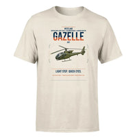 Thumbnail for Westland Gazelle AH1 design on beige t-shirt, single-side print