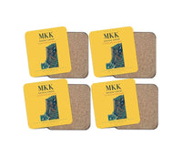 Thumbnail for Molokai Airport (MKK) design on yellow 4 pieces set coaster
