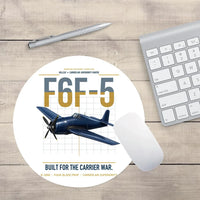 Thumbnail for F6F-5 Hellcat design on white round mouse pad