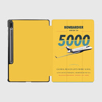 Thumbnail for Bombardier Global 5000 design on yellow samsung tablet tablet case
