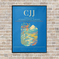 Thumbnail for Cheongju International Airport CJJ - Canvas Framed - Turquoise