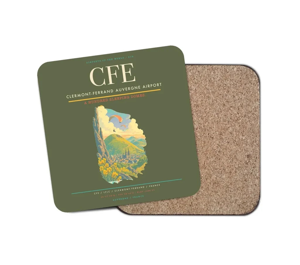Clermont-Ferrand Auvergne Airport CFE Coaster 1-Piece - Green Army