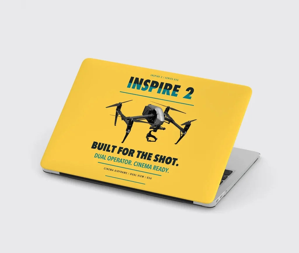 DJI Inspire 2 design on yellow MacBook case