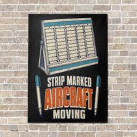 Thumbnail for Strip Marked Aircraft Moving vertical canvas print - no frame - black background