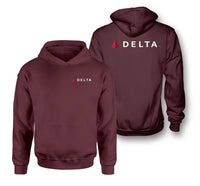 Thumbnail for Delta Air Lines logo on dark red double side hoodie