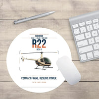 Thumbnail for Robinson R22 Beta II design on white round mouse pad