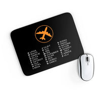 Thumbnail for Aviation Alphabet 2 aviation design on neoprene with anti-slip base mouse pad.