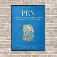 Thumbnail for Penang International Airport PEN - Canvas Framed - Turquoise