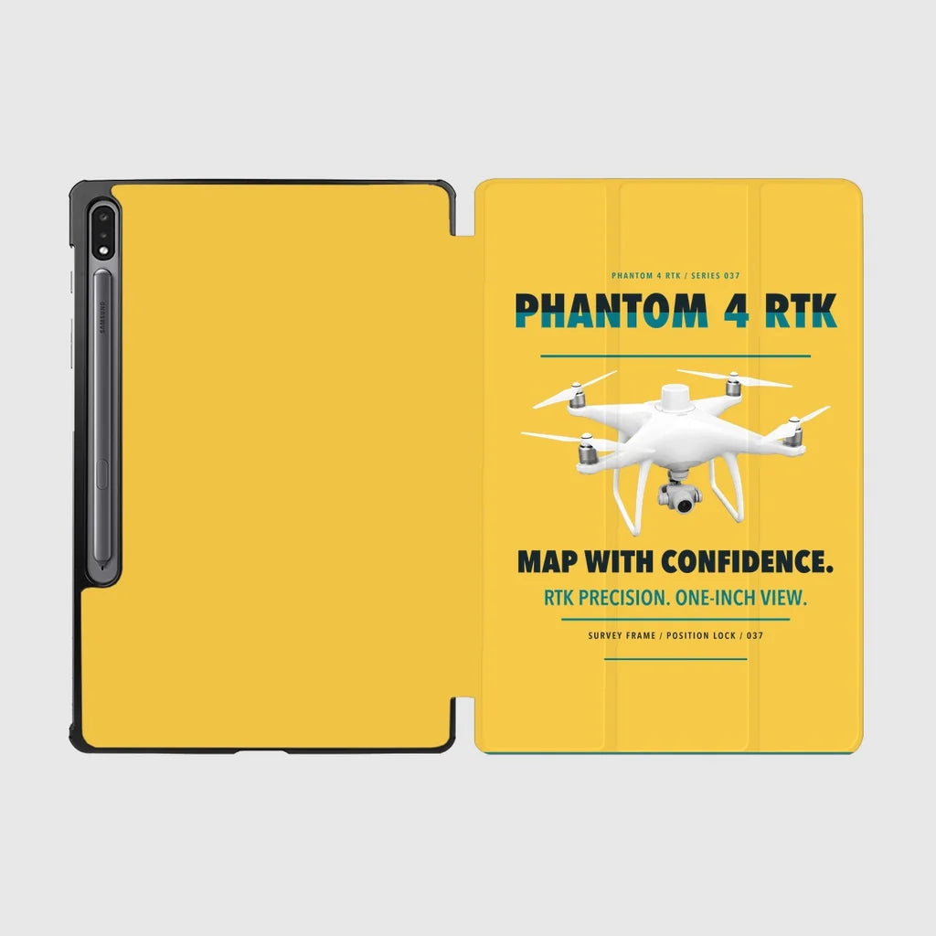 DJI Phantom 4 RTK design on yellow samsung tablet tablet case
