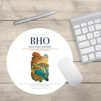 Thumbnail for Raja Bhoj Airport (BHO) design on white round mouse pad