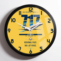 Thumbnail for Boeing 717-200 design on yellow framed wall clock