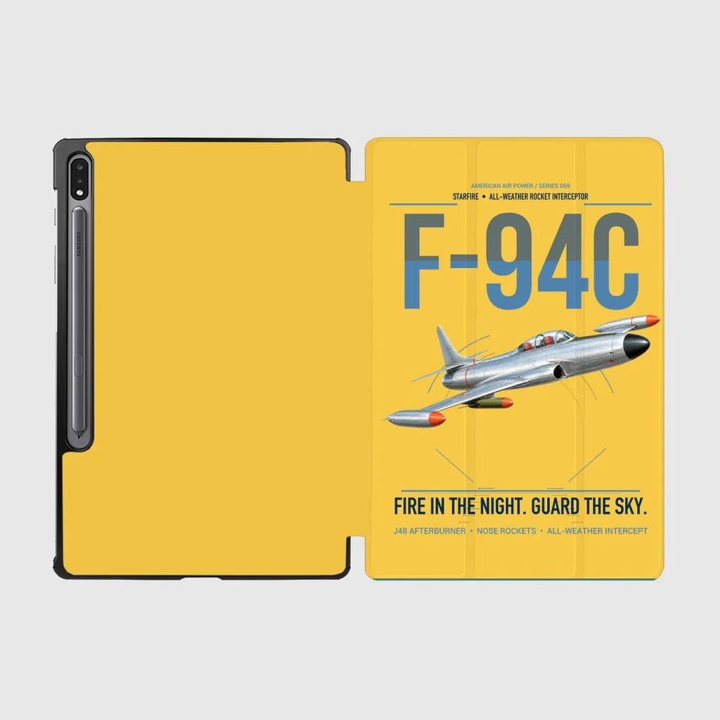 F-94C Starfire design on yellow samsung tablet tablet case