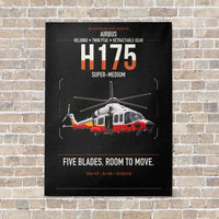 Thumbnail for Airbus H175 vertical canvas print - no frame - black background