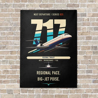 Thumbnail for Boeing 717-200 vertical canvas print - no frame - black background