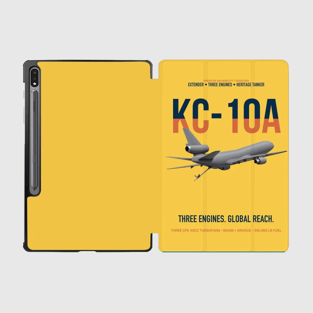 KC-10A EXTENDER design on yellow samsung tablet tablet case