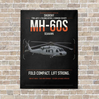 Thumbnail for Sikorsky MH-60S Seahawk vertical canvas print - no frame - black background