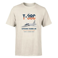 Thumbnail for T-38C Talon design on beige double-side t-shirt, single-side print