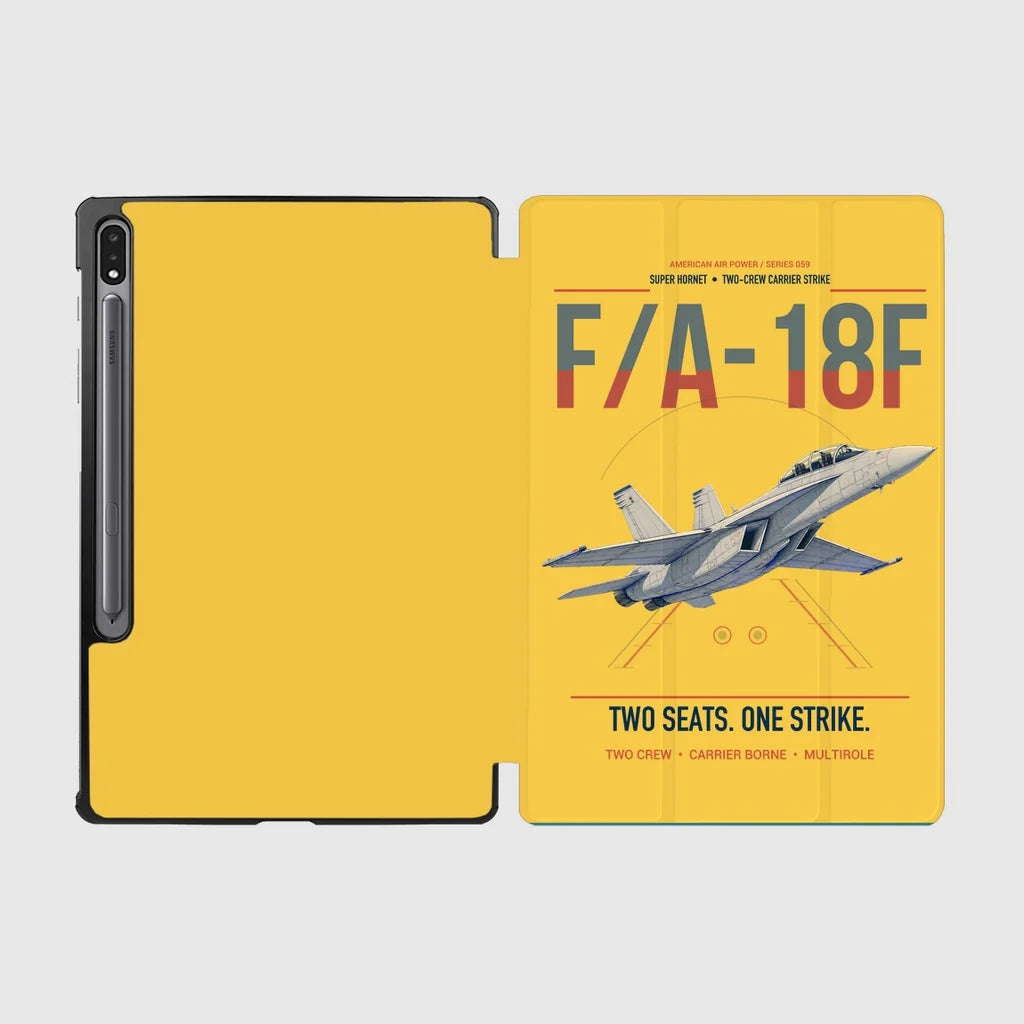 F-A-18F Super Hornet design on yellow samsung tablet tablet case