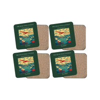 Thumbnail for The Dead Stick Contest - Designed Coasters design on dark green 4-pieces-set