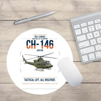 Thumbnail for Bell Canada CH-146 Griffon design on white round mouse pad