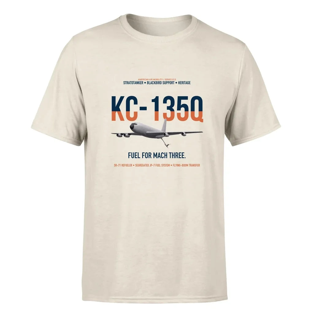 KC-135Q Blackbird Tanker design on beige double-side t-shirt, single-side print