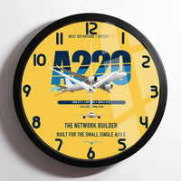 Thumbnail for Airbus A220-300 design on yellow framed wall clock
