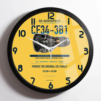 Thumbnail for CF34-3B1 design on yellow framed wall clock