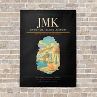 Thumbnail for Mykonos Island Airport JMK vertical canvas print - no frame - black background