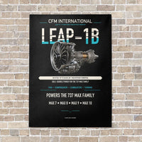 Thumbnail for CFM LEAP-1B vertical canvas print - no frame - black background