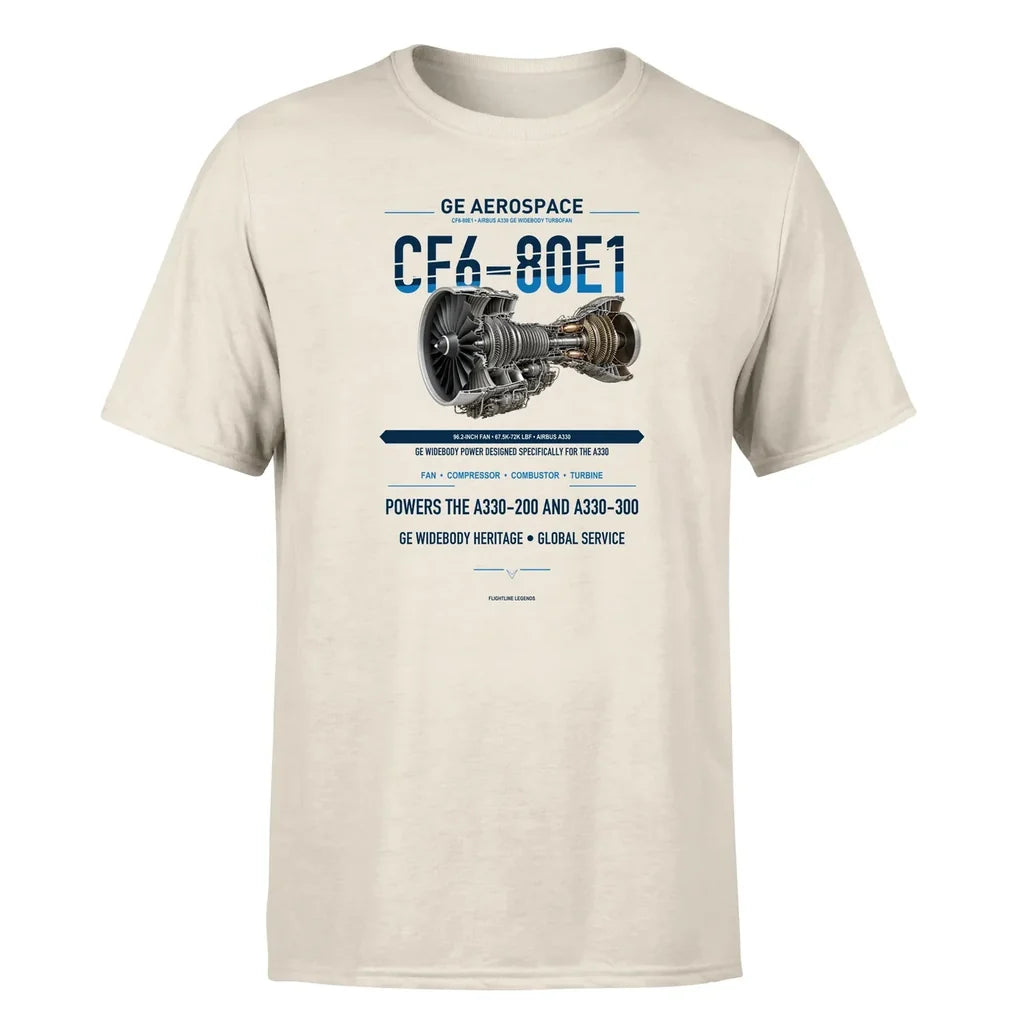CF6-80E1 design on beige single side